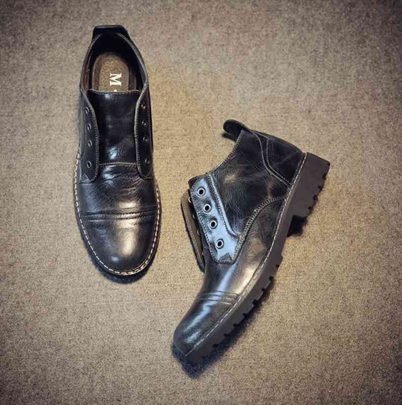 ブーツ メンズ 完全 シューズ 冬 フロント ルーム 秋 モード あったか ブーツハイカット ブランド 幅広 滑らない 靴 夏 軽い 春 セット 黒 革 洗える レザー ワーク ジッパー 防水 スエー 7,158円