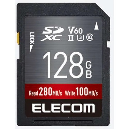 エレコム MF-FS128GU23V6R UHS-II SDXC メモリカード 128GB MFFS128GU23V6R