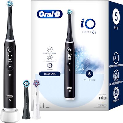 他サイト： ブラウン 電動歯ブラシ オーラルB iO6S (トラベルケースセット) 替えブラシ3本 iOM6.3V6.2K BK ブラックラバ 【Amazon.co.jp 限定】の商品画像