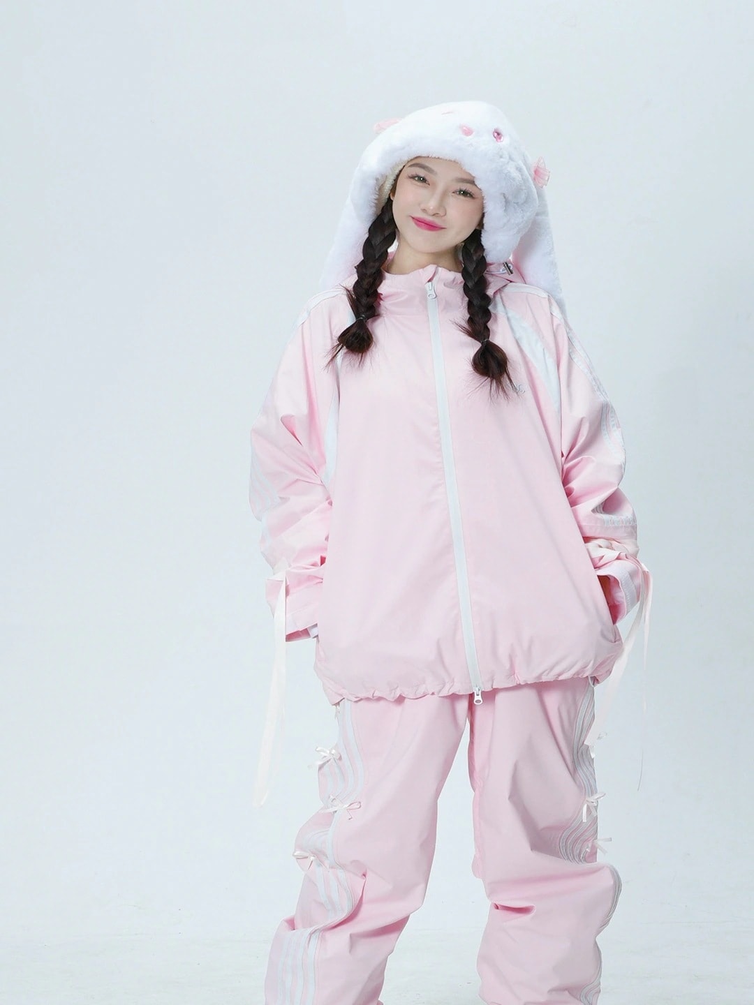 新品登場新品限定SALEスノーボードウェア 20上下セット メンズ レディース ジャケット パーカー パンツ ズボン 可愛い リボン ピンク 防風 撥水 風 スノボウェア スノーウェア スキーウェア