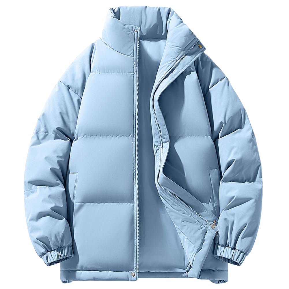 [Amyni] ダウンジャケット メンズ コート 冬服 中綿ジャケット 無地 厚手 防寒 防風 暖か メンズ 大きいサイズ ダウンコート 通勤 通学 登山 アウトドア 男女兼用 アウター (JP, ア