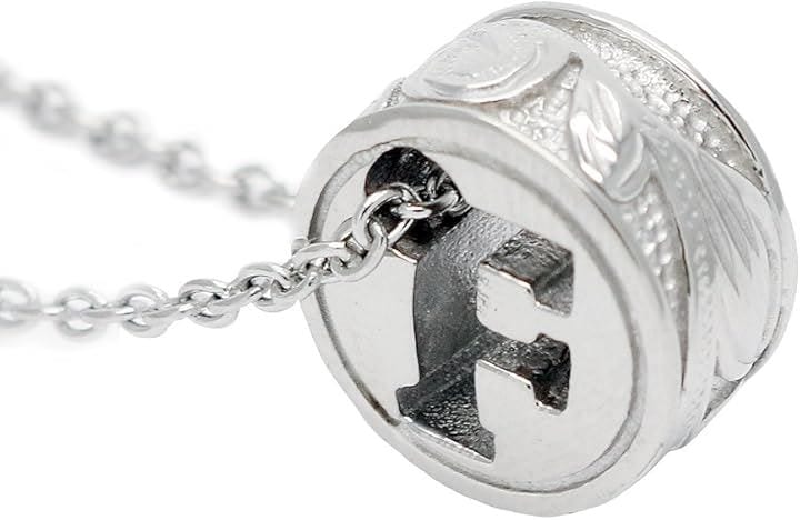 アクセサリーショップ サージカルステンレス イニシャル ペンダントネックレス ハワイアンジュエリー レディース アルファベット( シルバー)