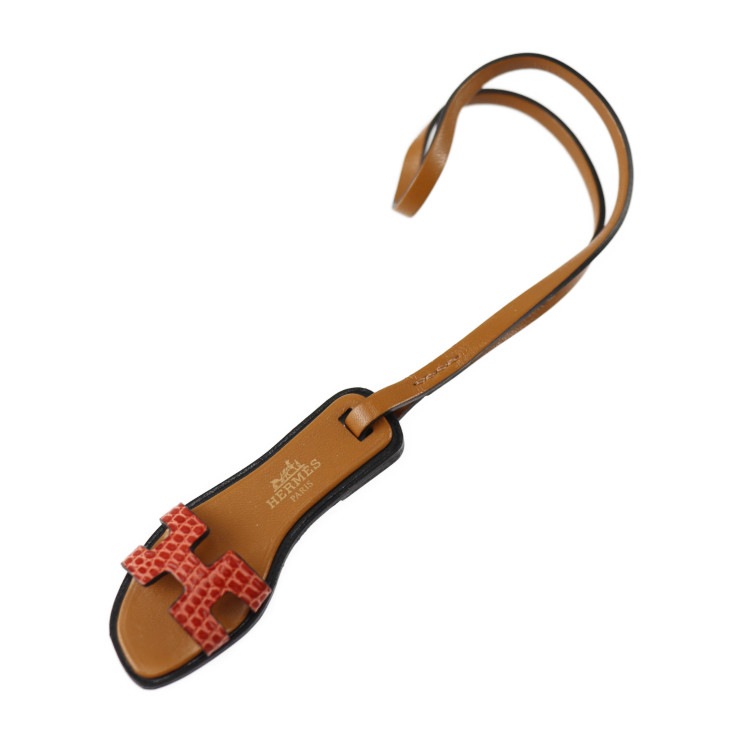 超美品 HERMES エルメス その他小物 - ORAN NANO オラン ナノ リザード ヴォーバトラー バッシュハンター サンギーヌ レッド系 ナチュラルサブレ ブラック 【本物保証】