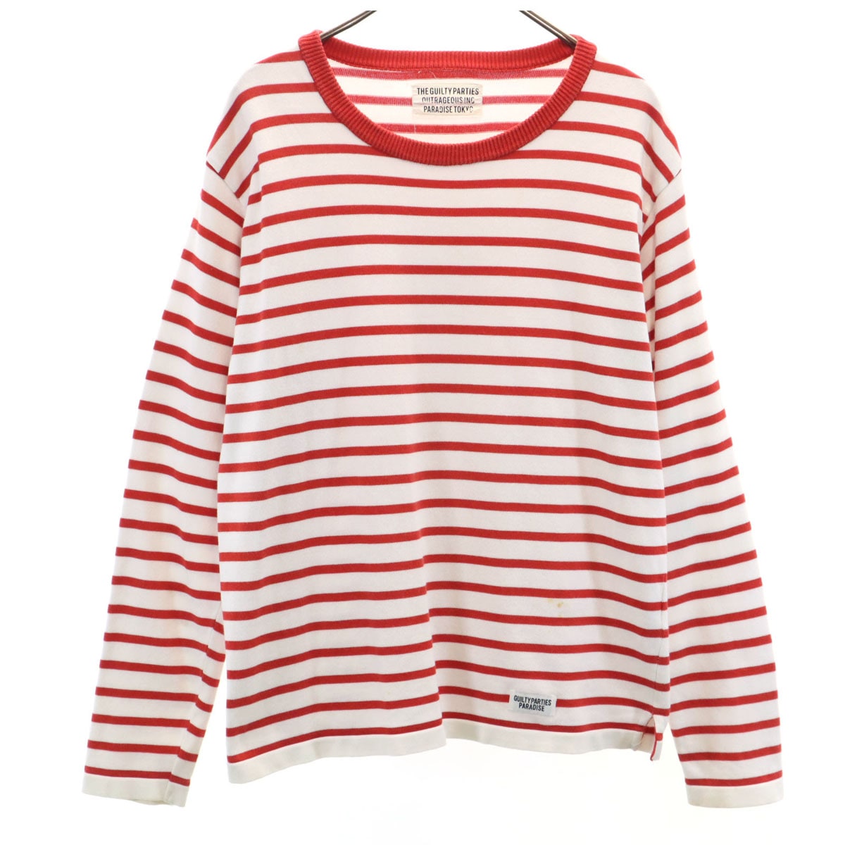 The Guilty Parties ギルティーパーティーズ 日本製 ボーダー柄 長袖 ニット M ホワイト ワコマリア メンズ 古着 7,202円