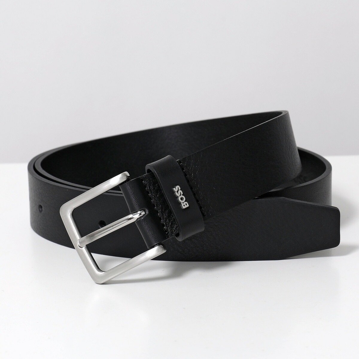 HUGO BOSS ヒューゴボス ベルト Ronnie-C-BOSS_Sz35 50548370 メンズ スクエアバックル レザー ロゴ 001