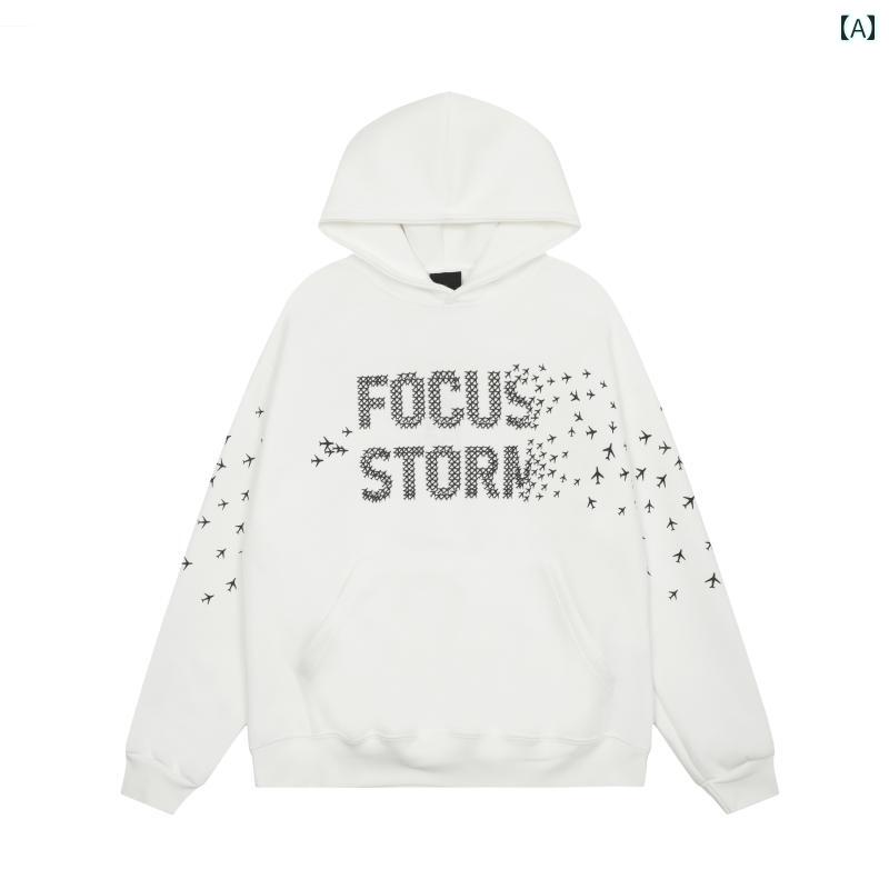 レディース トップス パーカー カジュアル ガールズ 普段使い アメリカン ストリート レター プリント フード付き スウェットシャツ プルオーバー