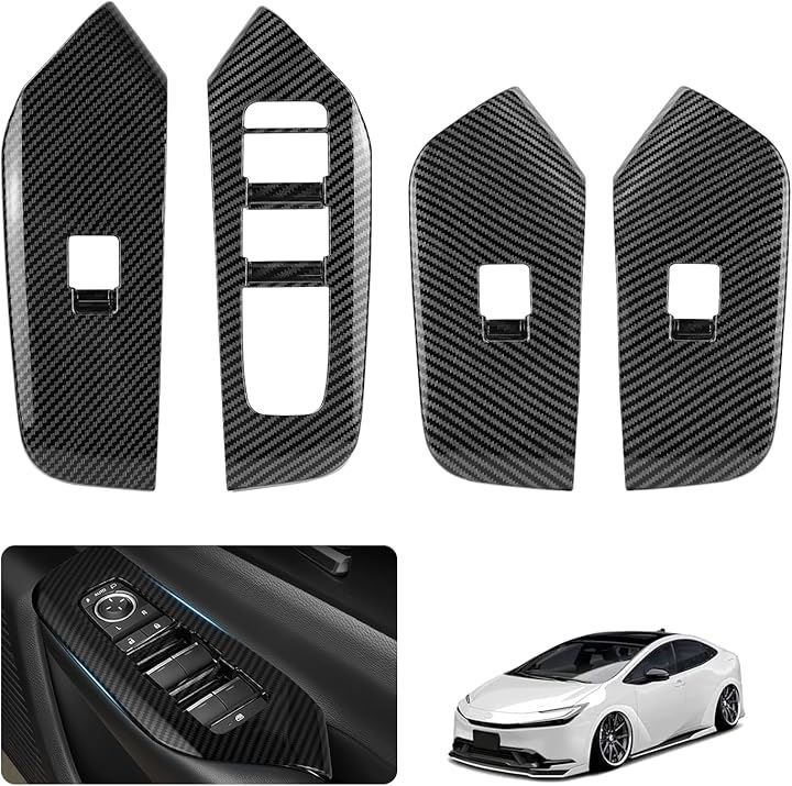 5代目 プリウス60系 アクセサリー ウインドウスイッチ ガーニッシュ カーボンファイバーカラー ZVW60 ZVW65 MXWH60 MXWH65 新型プリウス60系アクセサリー ABS
