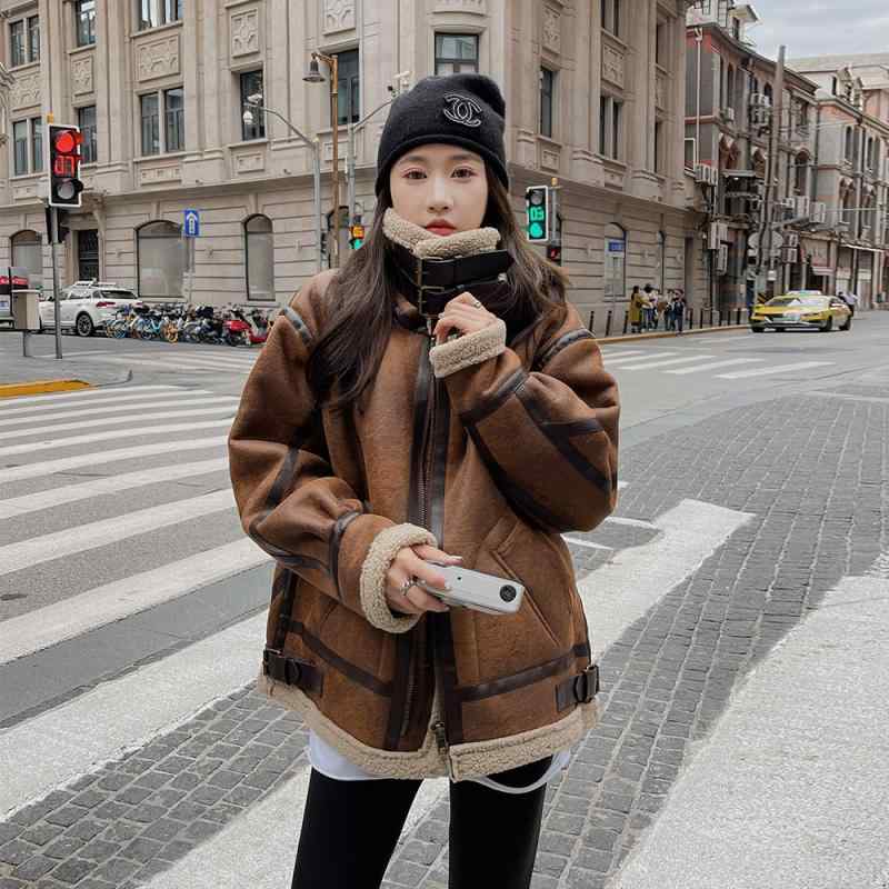 秋服 レディース ファッション オシャレ カワイイ シンプル 大人カワイイ 大きいサイズ ジャケット 冬 スエード ライダース ベルベット 綿 コート