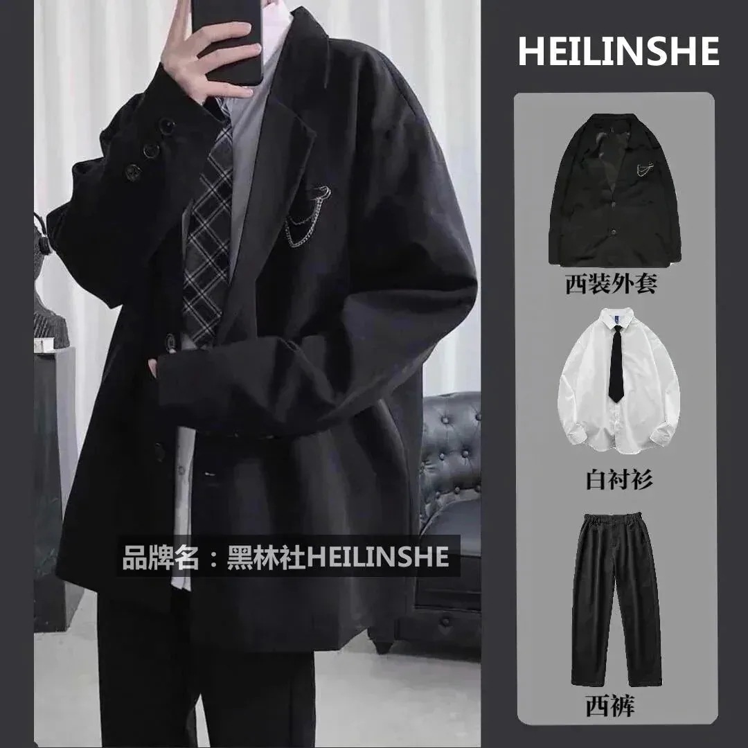 韓国 スーツ スリーピース メンズ カジュアルスーツ 韓流ジャケット メンズ DK制服 トレンド服一式