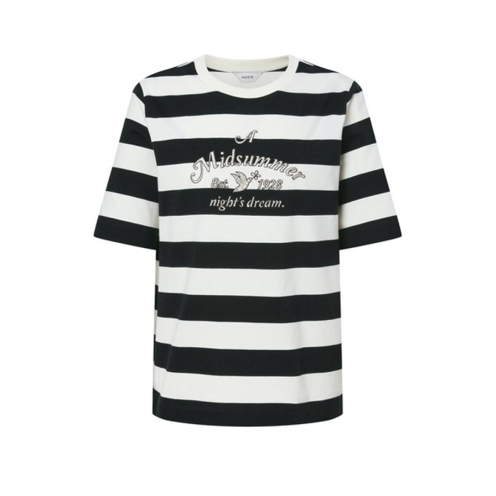 [ヘッジズレディース] 25SS グラフィックストライプリラックスフィットショートスリーブ T シャツブラック HSTS5BC25BK