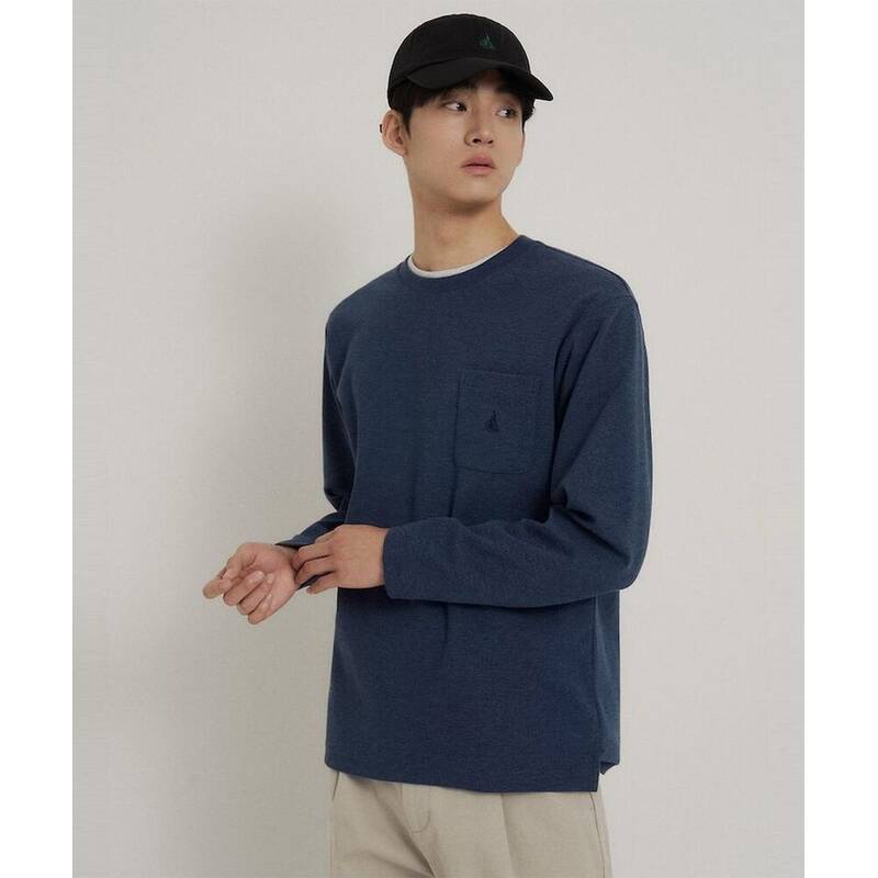 BEANPOLE MEN メランジ ポケットロゴ Tシャツ ネイビー BC6241C62R 422863
