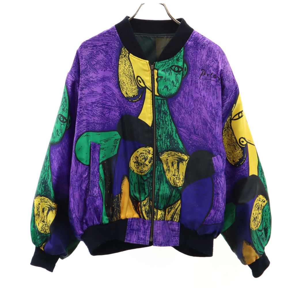 ピカソ 総柄 ナイロンジャケット パープル系 Picasso メンズ