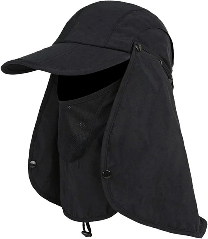 農園帽 メンズ 日除け帽子 360度UVカット 花ピンク対策 日焼け対策 つば広 春夏秋 フェイスカバー付き 通気性 軽量 吸湿速乾 折りたたみ可 防風 おしゃれ帽子 釣り 登山 ガーデニング 農作