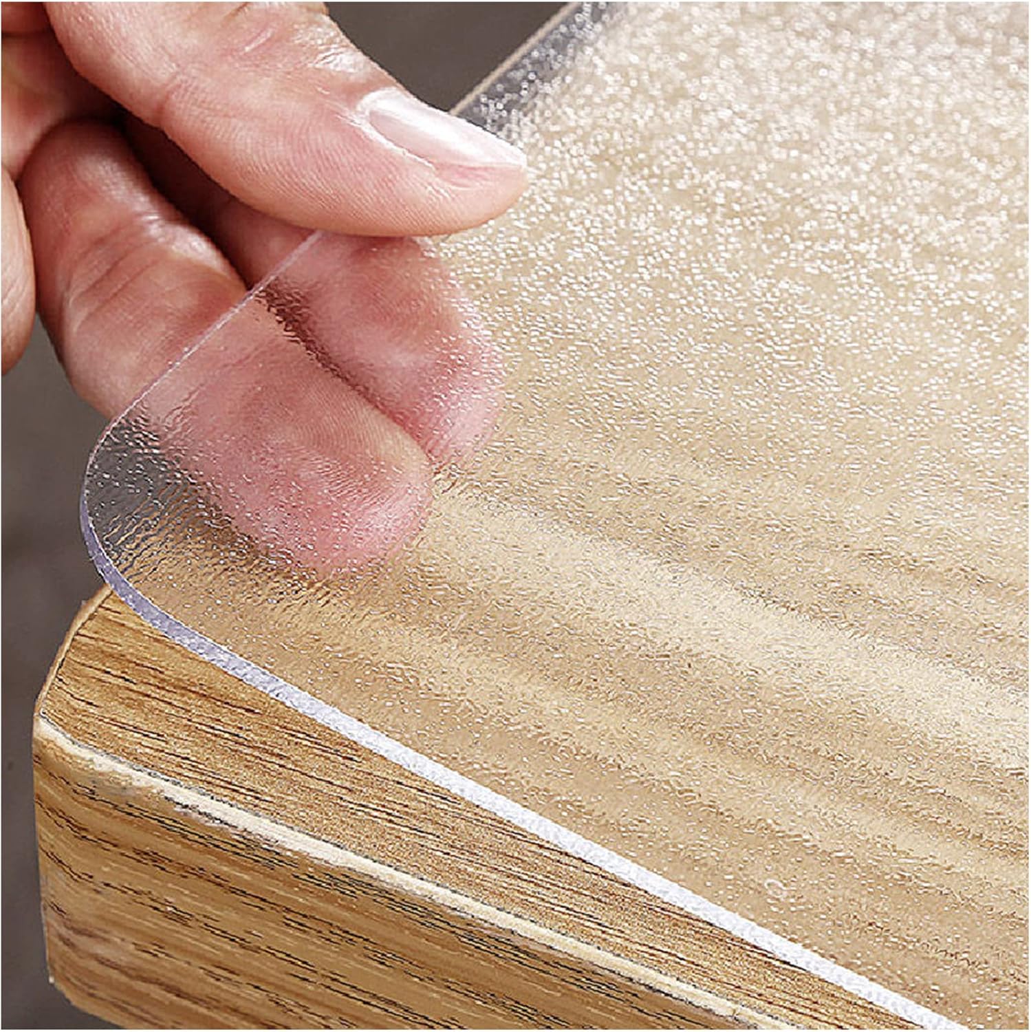 Yueboa テーブルクロス 透明 エンボス加工 100x200cm 厚さ5mm PVC テーブルマット クリア ビニール 無臭 PVC製