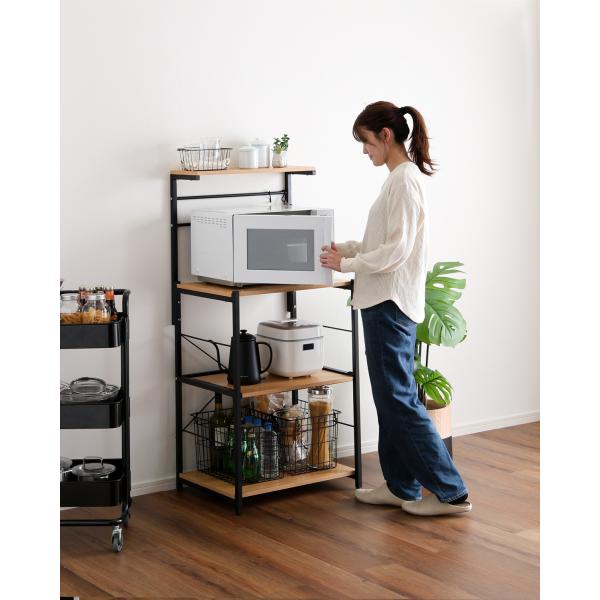 ラック 棚 キッチン収納 レンジ台 北欧モダン おしゃれ テーブル カウンター 幅60cm