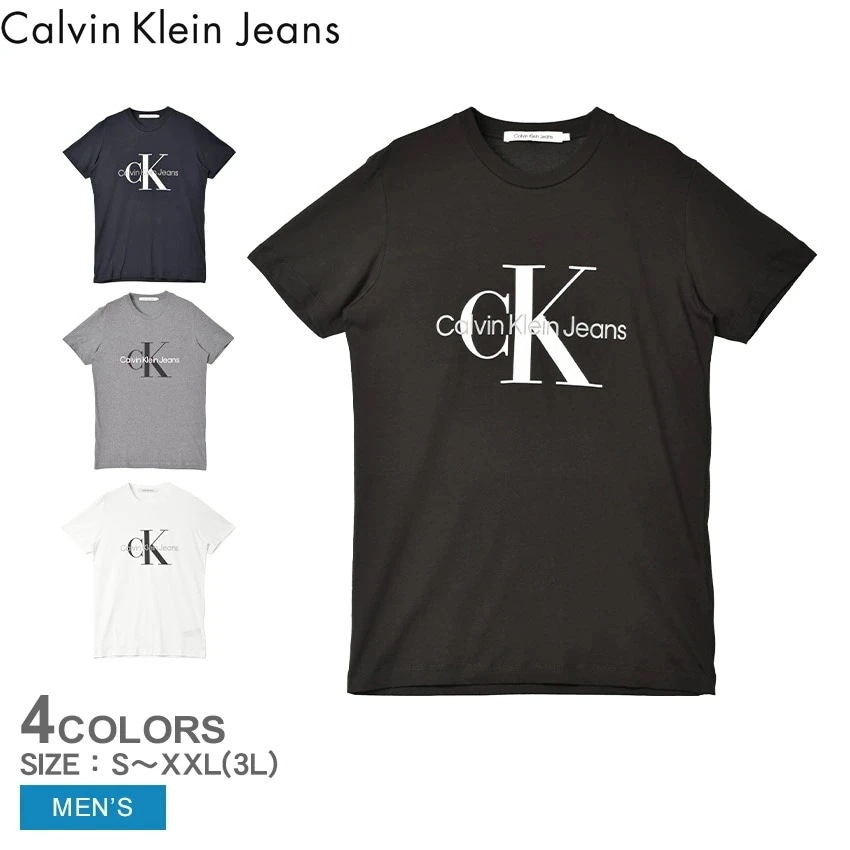 半袖Tシャツ メンズ MONOLOGO SLIM S／S TEE ブラック 黒 ホワイト 白 J30J320935 CK ブランド トップス ロゴ クルーネック おしゃれ シンプル アメカジ プリント