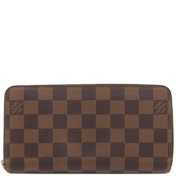 ルイヴィトン LOUIS VUITTON 長財布 ジッピー ウォレット ダミエキャンバス ダミエエベヌ ゴールド金具 茶 ラウンドファスナー N60015 CA2185 【箱】【中古】
