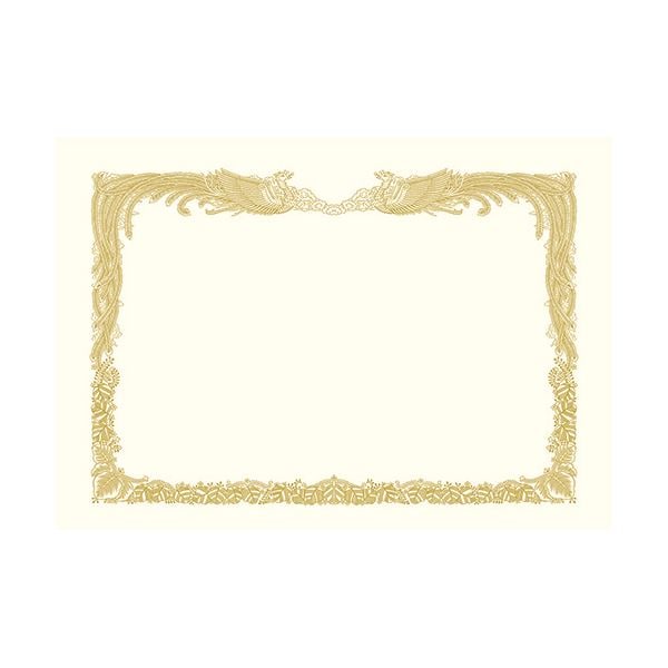 ササガワ 金箔賞状用紙 A4判 縦書用 白 100P