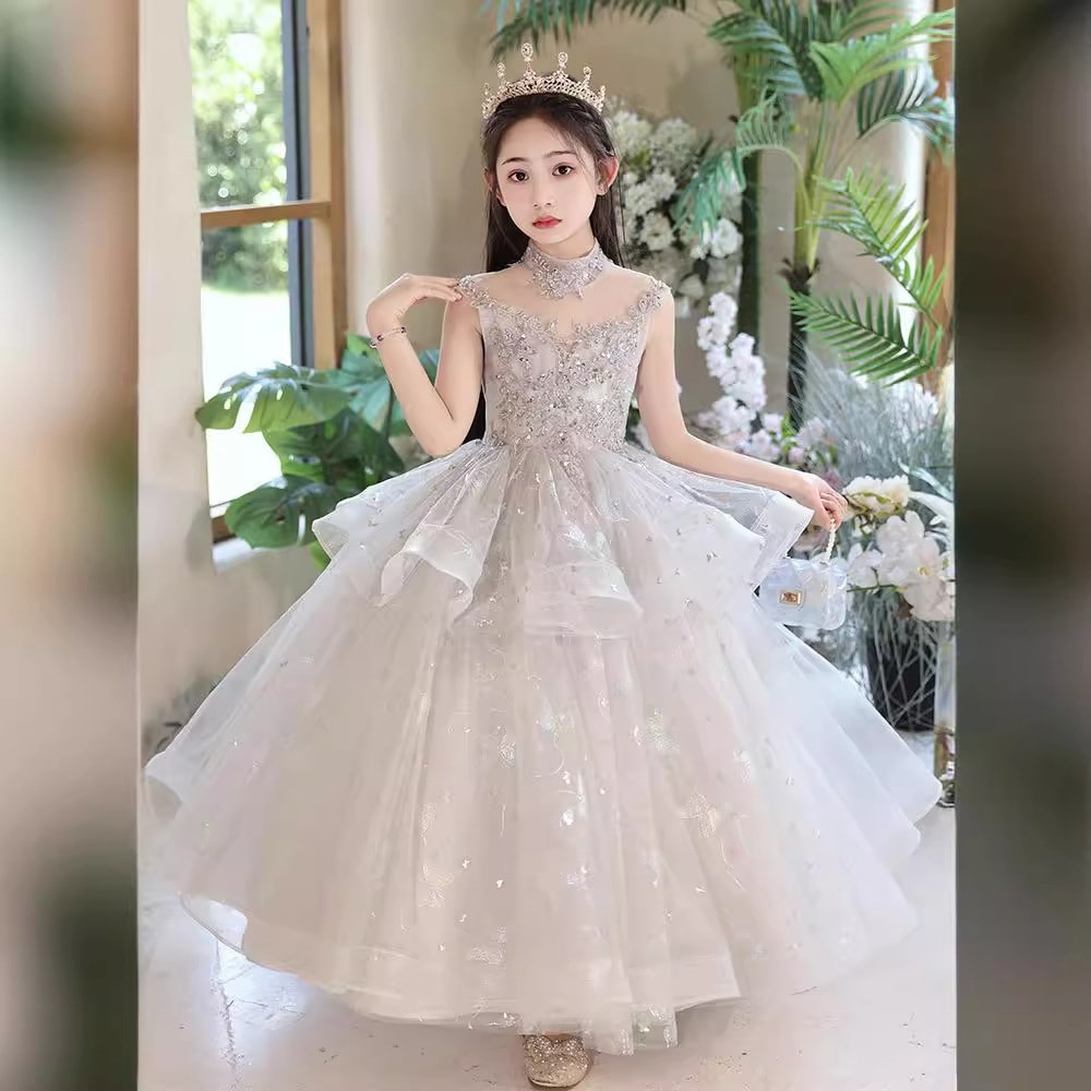 子供用ドレスプリンセスドレスガールズサマーホストショーピアノパフォーマンスコスム