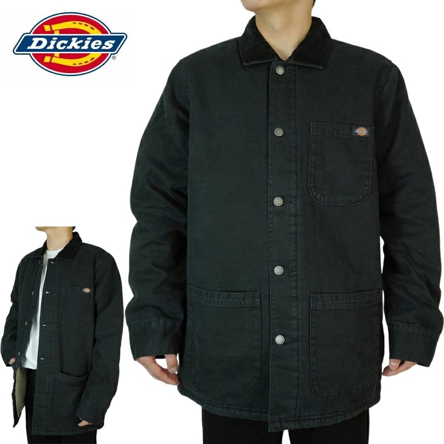 DICKIES ディッキーズメンズ コート ジャケットダック チョア コート DUCK CHORE COATSTONEWASHED BLACK ストーンウォッシュ ブラ