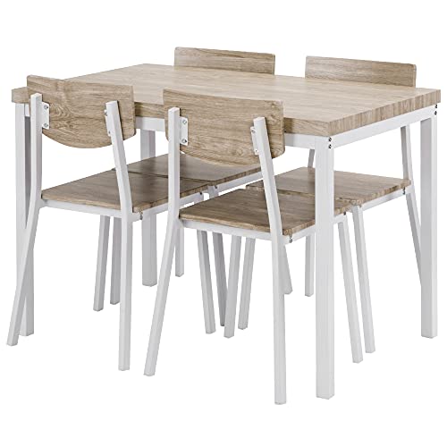 オーエスジェイ(OSJ) ダイニングセット ナチュラル 幅110 4人掛け 四角 4脚 5点セット