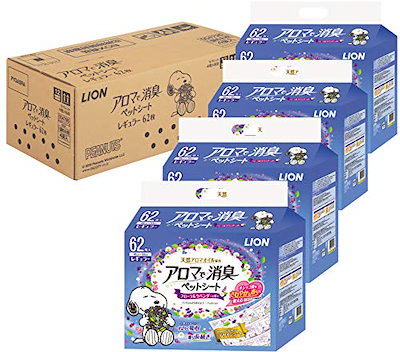 他サイト： ライオン アロマで消臭ペットシート レギュラー 62枚入×4個 ケース販売 LIONPETの商品画像