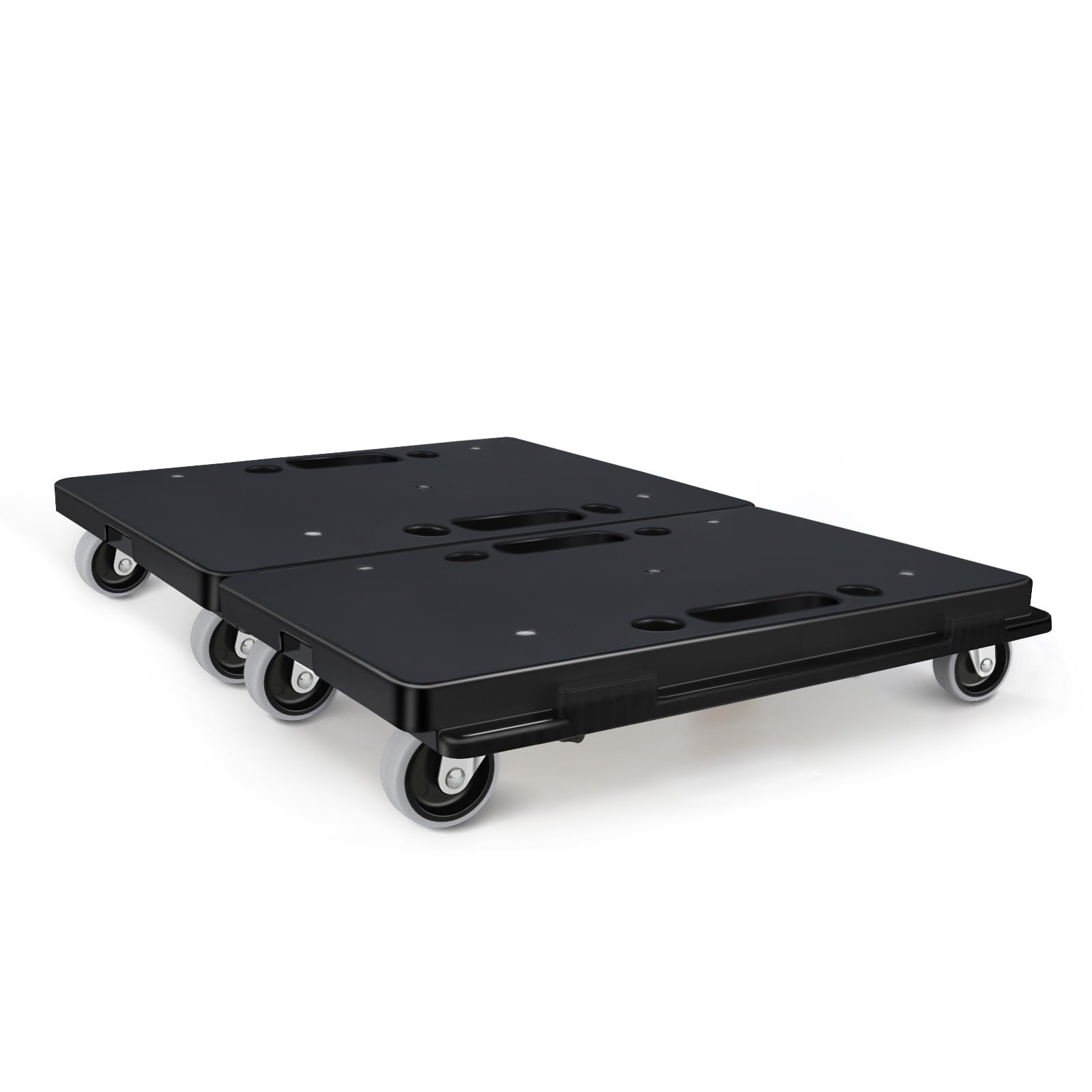 Uholan連結平台車【2台組セット】41×28cm カート キャリー 耐荷重200kg 軽量1.25kg 台車縦横連結可能 スタッキング運搬台車 家庭用 黑