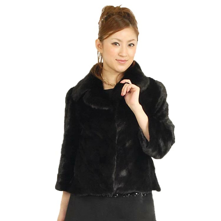 ブラックミンクケープジャケット