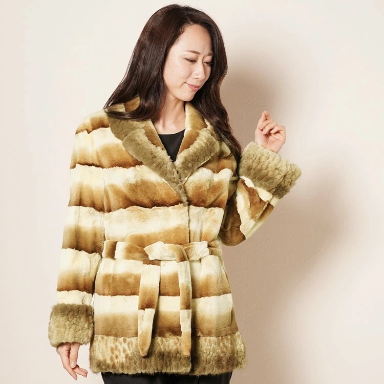 シャドウブラウンシェアードミンクジャケットギフト (No.103462r)