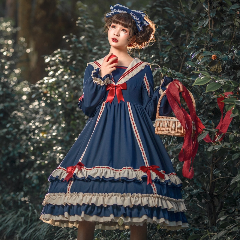 ロリータop長袖ワンピース春秋デイリースポットロリータワンピース 6,809円