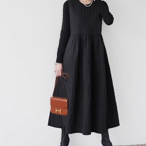 レディース ワンピース フレア ミモレ ロング 袖なし ノースリーブ Uネック ラウンドネック Aライン フェミニン ウエストマーク ハイウエスト 大人可愛い きれいめ シンプル カジュアル 上品