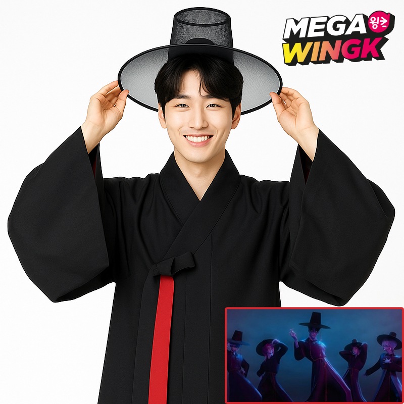 KPOP DEMON HUNTERS 折りたたみ笠 ライオンボイス ゴッドストラップ 韓国カルチャー ハロウィン用