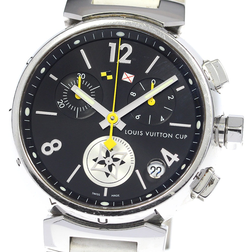 ルイヴィトン LOUIS VUITTON Q11BG タンブール ラブリーカップ クロノグラフ デイト クォーツ メンズ _820377【中古】