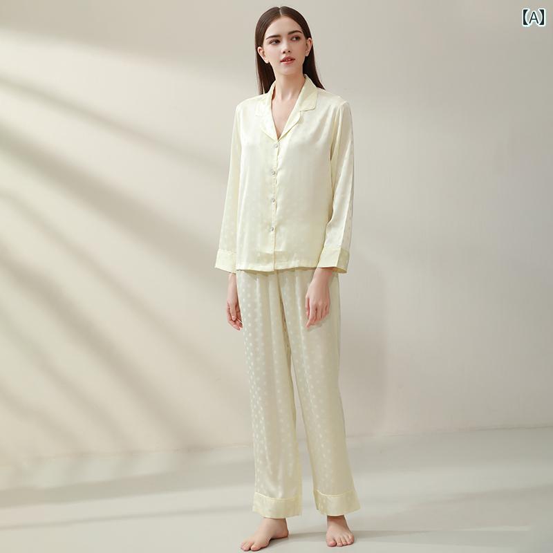 パジャマ レディース ルームウェア 春夏秋 薄手 長袖 ホームウェア セットアップ スーツ イエロー
