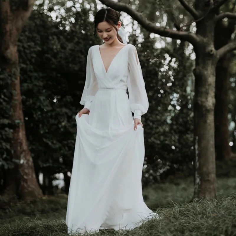 パーティードレス新作 ウェディングドレス 花嫁ロングドレス 長袖 結婚式ワンピース ロングドレス ドレス 演奏会 ドレス お呼ばれドレス ウェディングドレス 白 ロングドレス 成人式