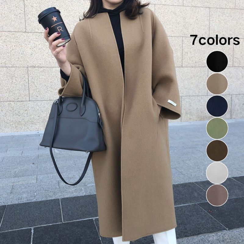 トレンチコート 大人っぽチェスターコート アウター 7色の発モデル女性のとのコートの気質ストレートルーズタイプのソリッドカラー韓国語版を通勤