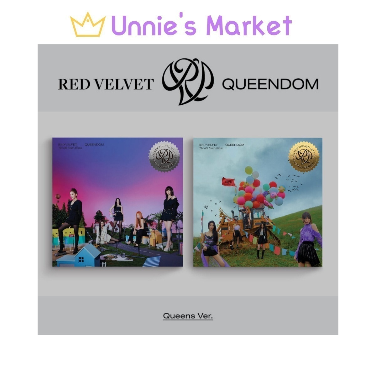 [SET] Red Velvet 6th Mini Album [Queendom] (Queens Ver.) + Free Photocard(fan-made) 1EA