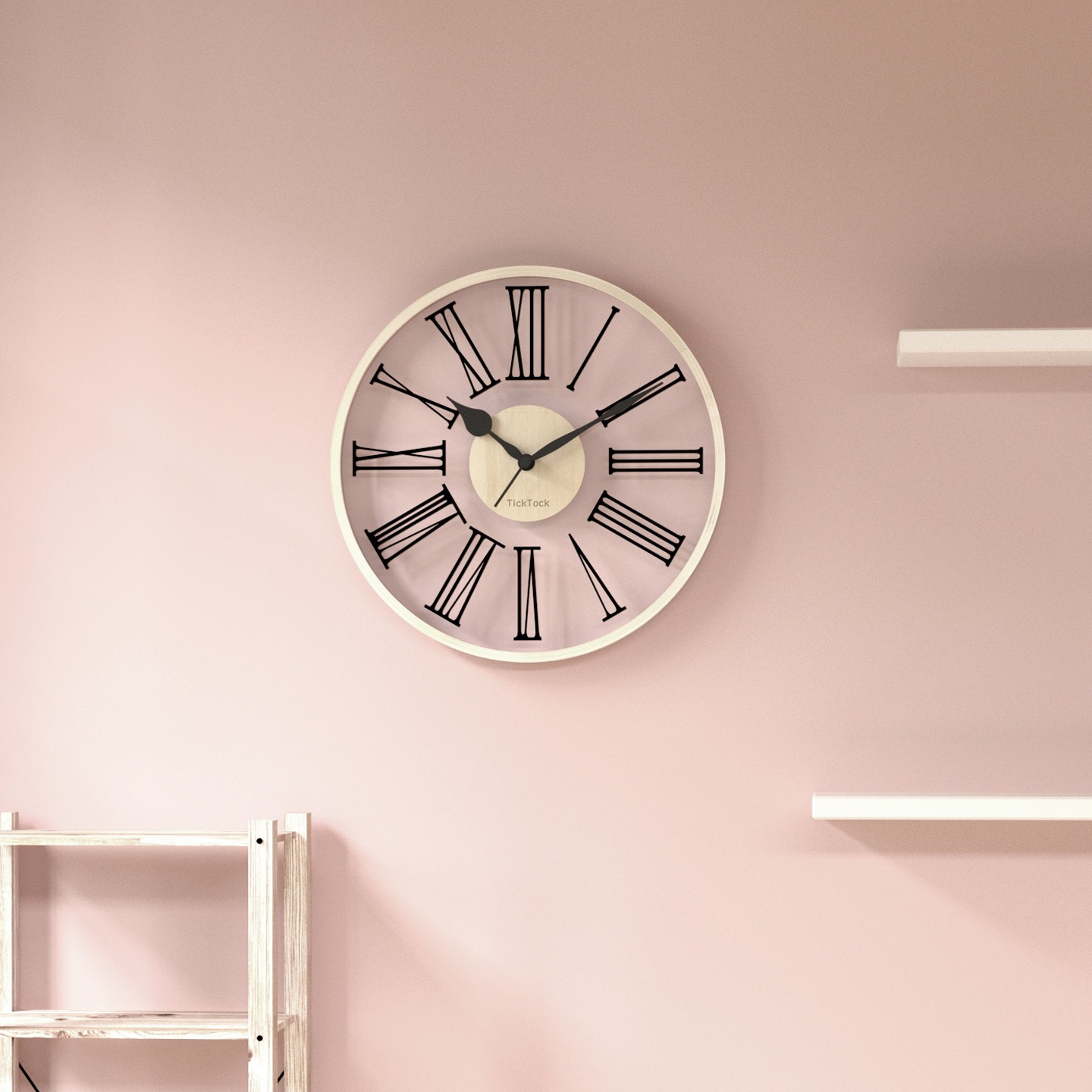 [ticktok studio] Italy Roman 300 glass wood interior noiseless wall clock 2種 韓国の人気 ホームデコ 贈り物