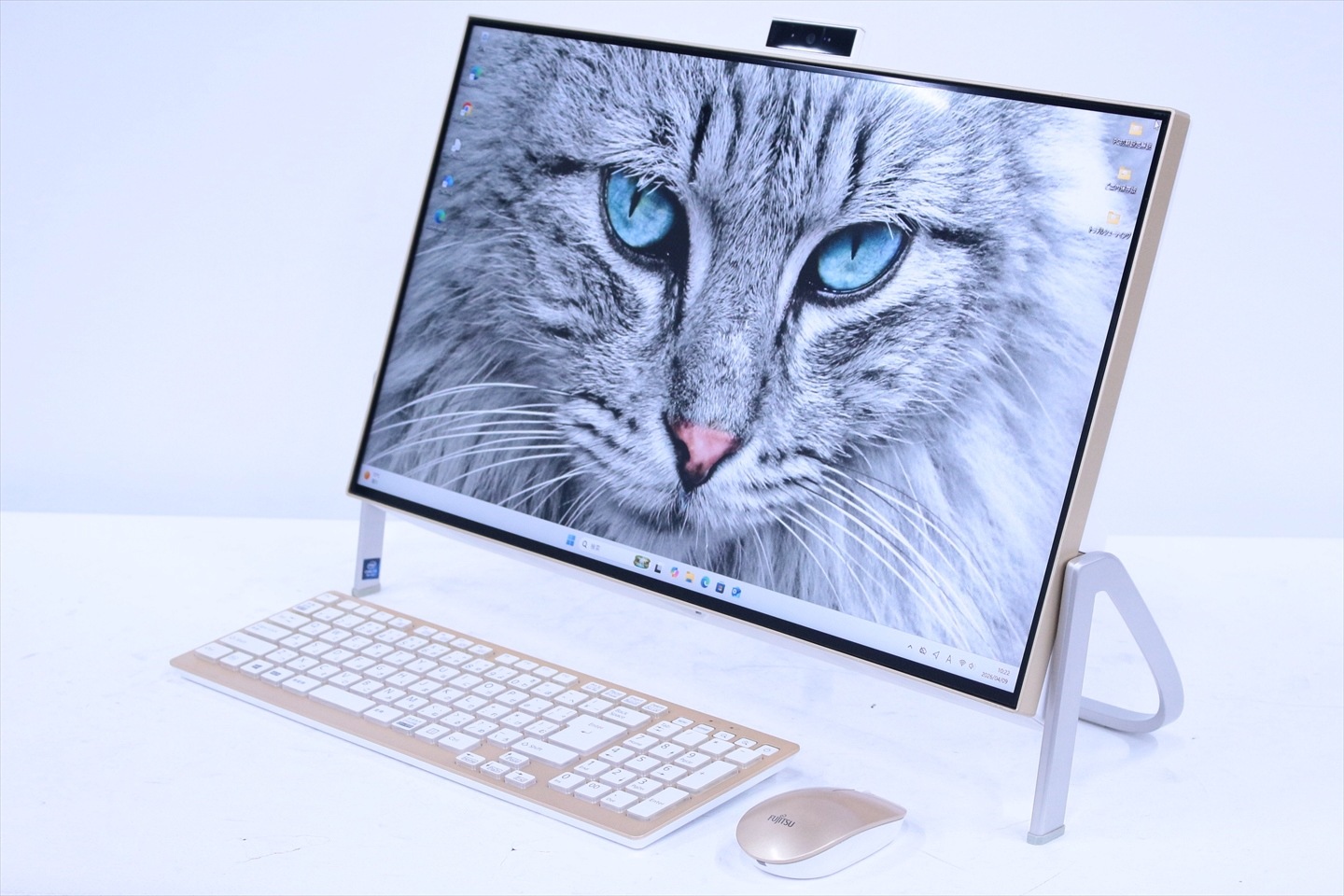 即配 良品 4辺狭額縁スタイリッシュパワフルモデル Corei7 ESPRIMO FH77/D1 i7-8750H 8G 256G+1TB 23.8FHD Blu-ray Office AAA評価
