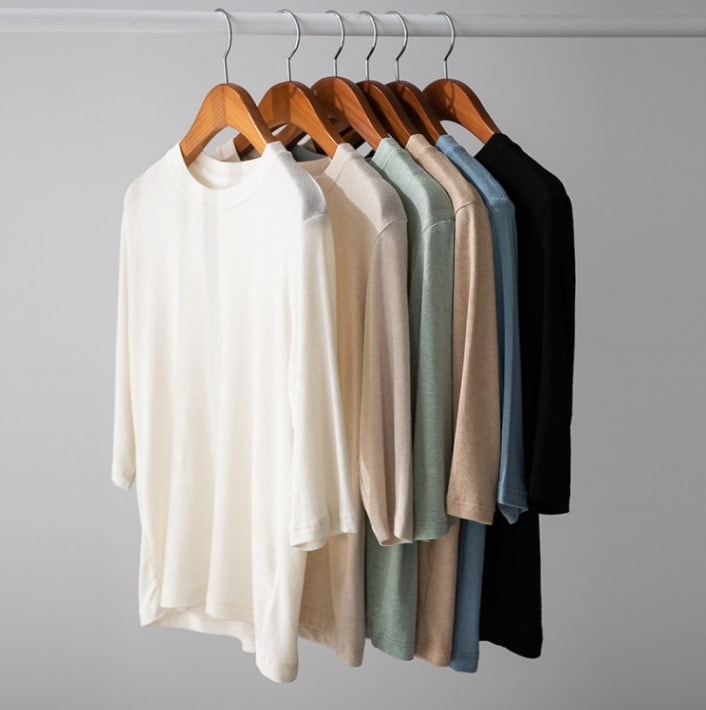 カラバリエーション豊富 カジュアルＴシャツ 七分袖トップス トップス Tシャツ 白シャツ 袖あり 半袖 5分袖 Uネック ラウンドネック ストレート Iライン スマート かわいい 大人可愛い きれいめ