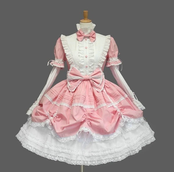 ロリータドレス レース ゴシック Lpay ドレス パフスリーブ ドレス コスプレ