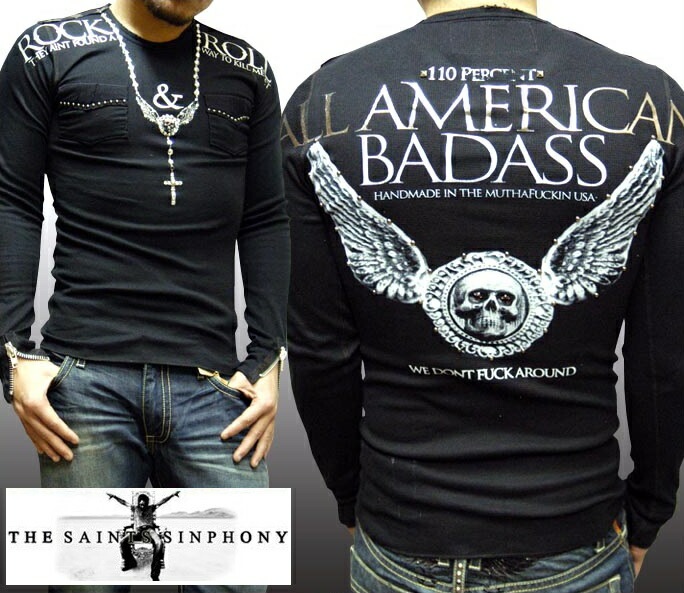 セインツシンフォニー THE SAINTS SINPHONY メンズ ヘンリーネック サーマル ロンＴ KENNEDY セイントシンフォニー セインツ シンフォニー LAセレブ セレカジ カジュアル