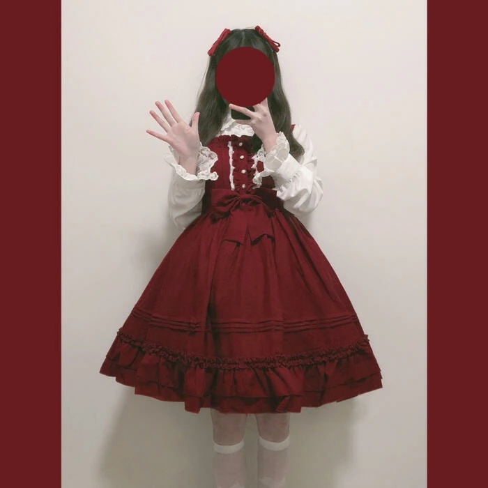 【急速出荷】ロリータ ロリィタ ワンピース ドレス レディース ジャンパースカート 7色 膝丈 シフォン 可愛い 舞踏会 コスプレ フリル レース リボン ロリータファッション ゆめかわいい 可愛い