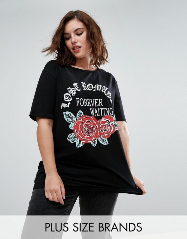 Pink Clove レディース 大きめサイズ ゆったりサイズ 送料無料 Black/multi Placement Print T-Shirt