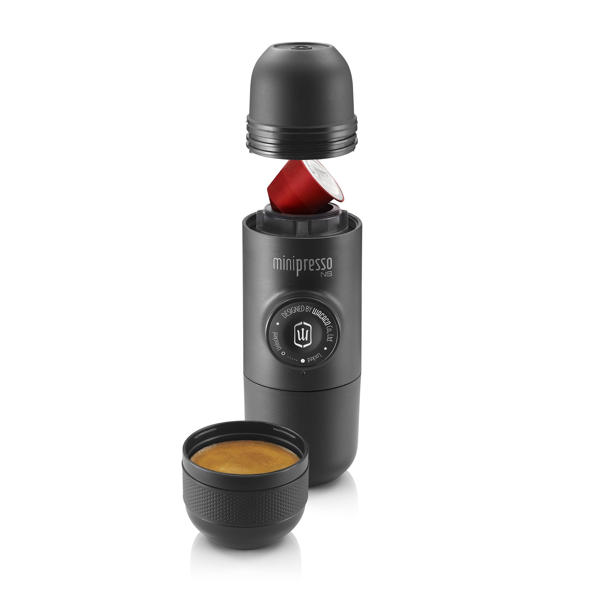 【正規品】WACACO Minipresso NSポータブルエスプレッソマシンネスプレッソオリジナルカプセルと互換性のあるカプセルに対応旅行用コーヒーメーカー手動ピストンアクション操作
