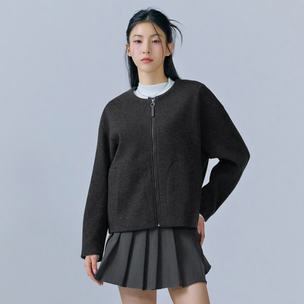 (チェイスカルト) レディースウーリーカラーレスジャケット-CFRG1171C0L