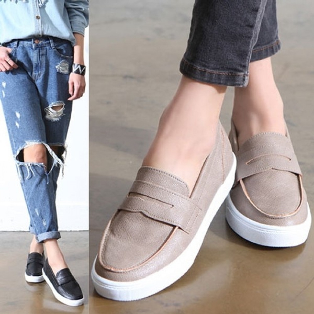 (Ninas Paris) 高さ4.5cmアップホワイトラバーウィンドウダンディスリッポン (8J069)