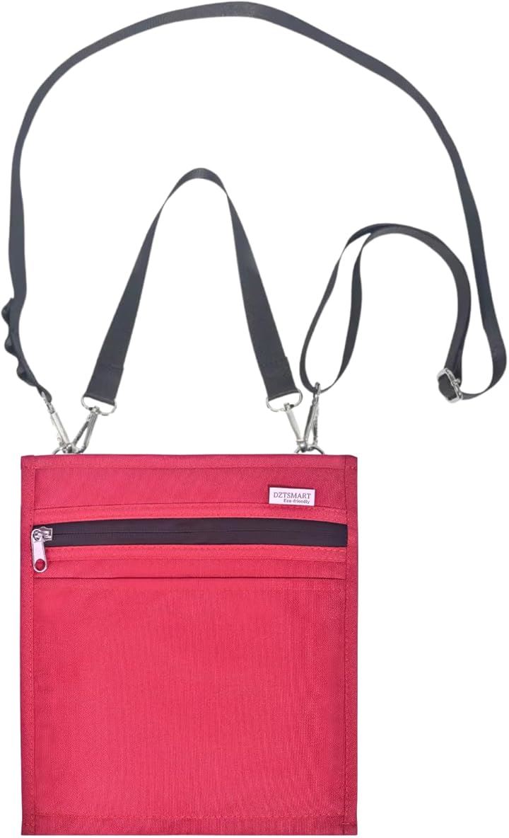 保冷サコッシュ 縦型 防撥水 防水ジップ 多機能ショルダーバッグ メンズ/レディース対応 軽量 3層断熱 スマホ2台収納 アルミ保冷層 軽量160g 5色展開(レッド, ミディアム)