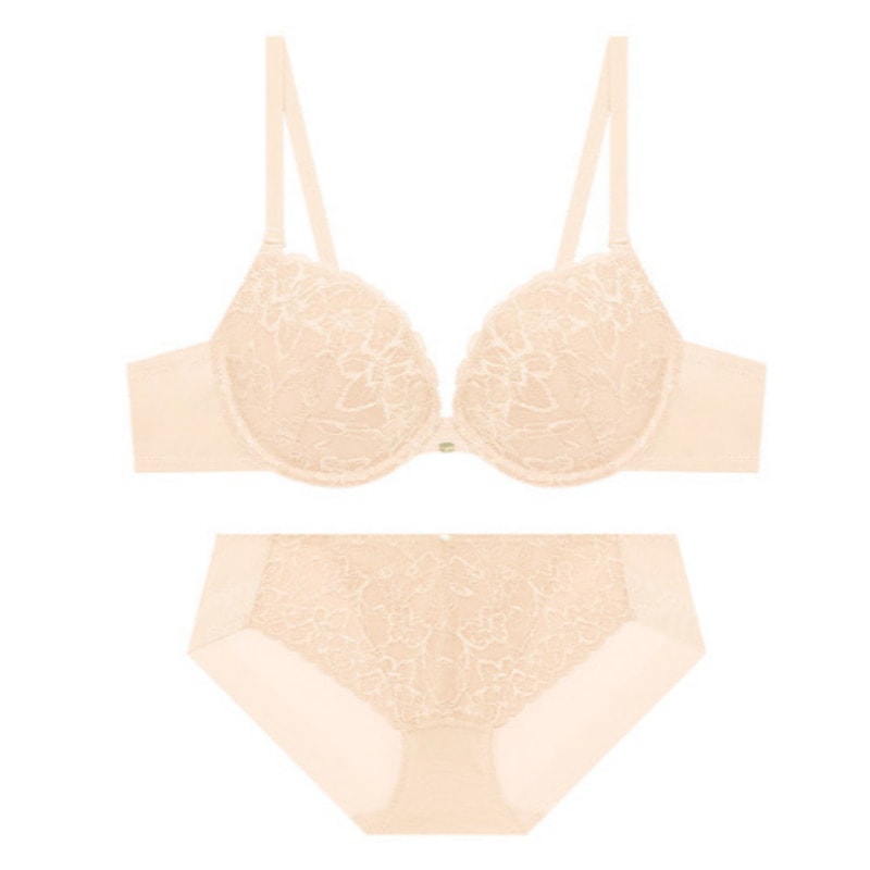 アデラ ディープV レース ブラ パンツ セット - スキン 85B 100