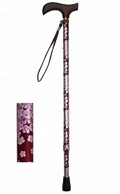 ウェルファン 夢ライフステッキ 柄杖伸縮型（スリムタイプ） 桜ワイン ギフトボックス仕様 009714 5,315円